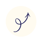 Navy blue arrow showing air flow