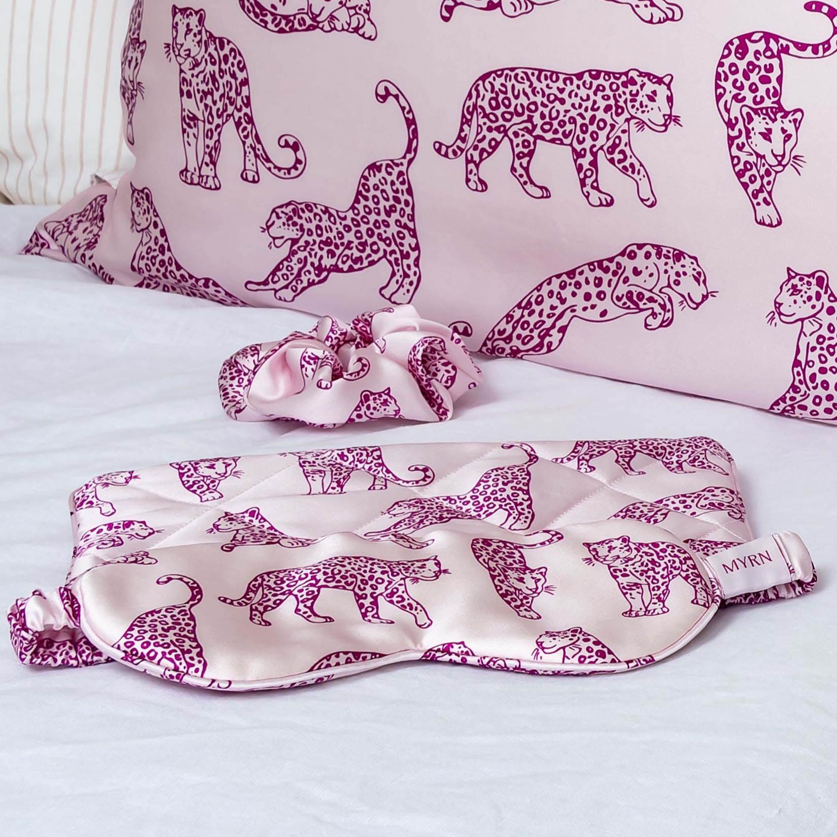 Pink Leopard MYRN Silk Sleep Set